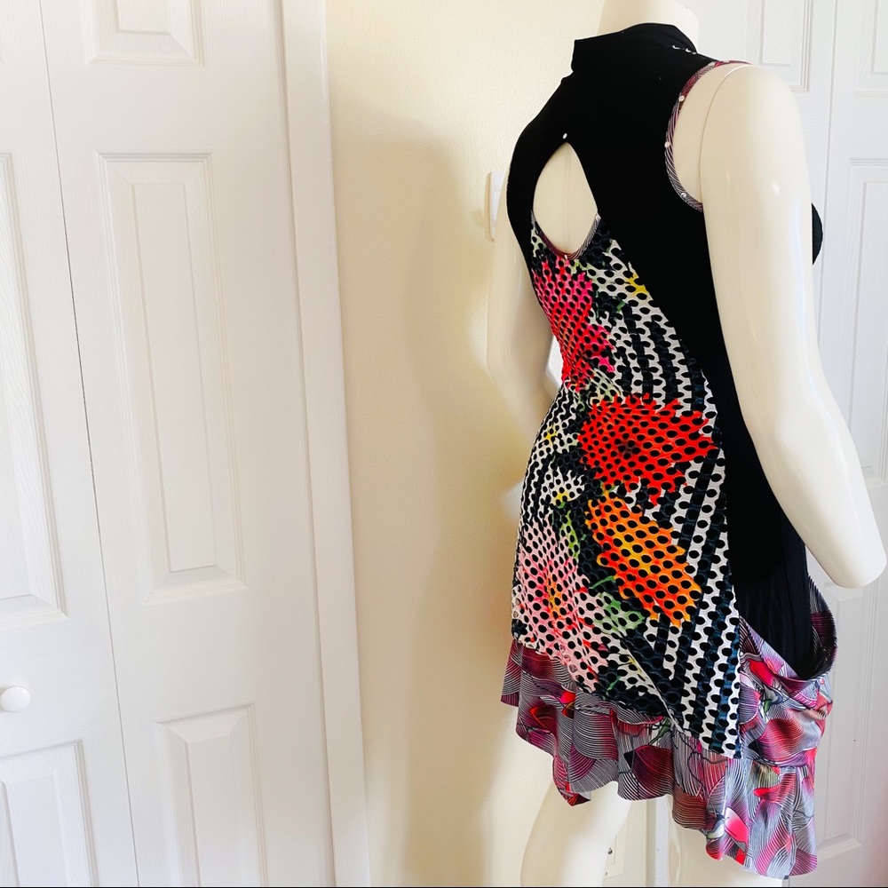 Tango Mango Stunning Unique Mixed Media Mesh Dress - Picture 9 of 12